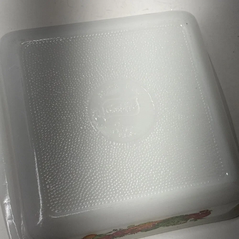 Vintage Glasbake White Milk Glass Loaf Pan Baking Dish 8 Inch Square Vegetables